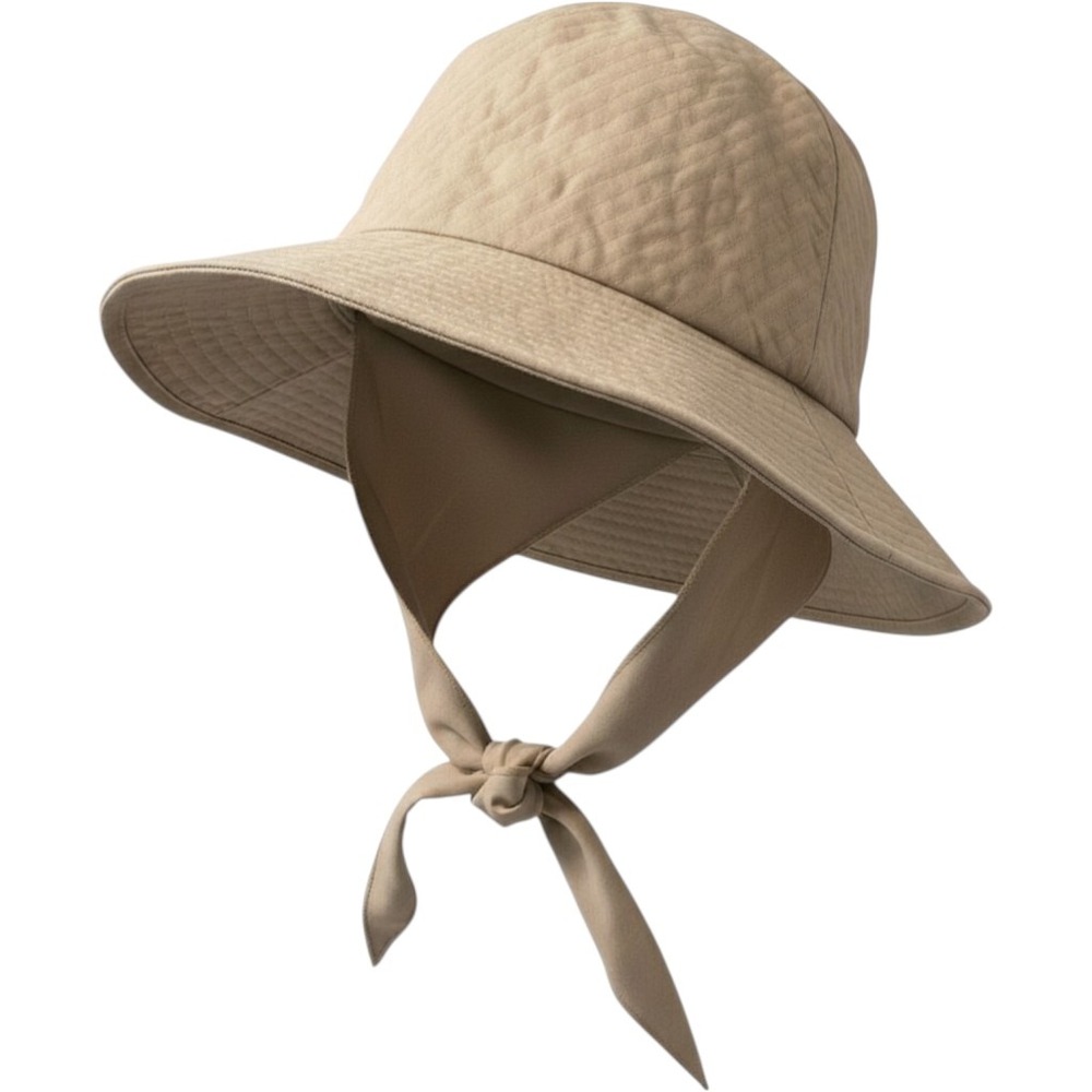 Vintage‎ Betmar S/M Tan Garden Sun Hat Scarf Tie USA Union Made 3" Brim